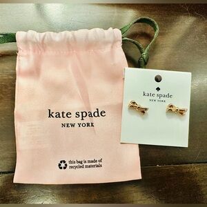Kate Spade Rose Gold Bow Stud Earrings New NWT